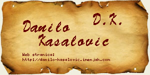 Danilo Kasalović vizit kartica